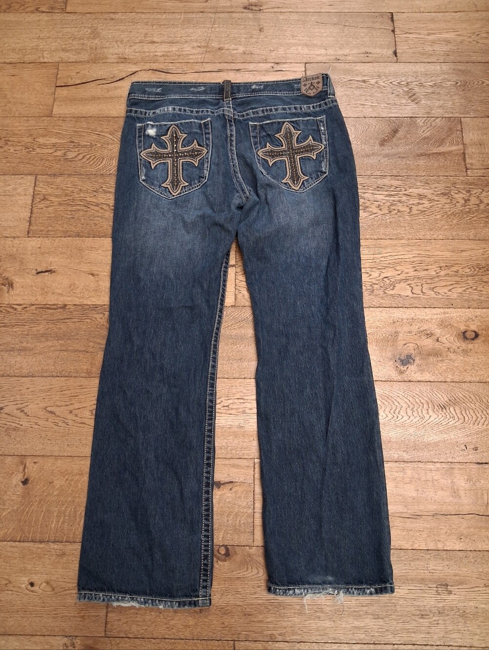 Archaic Mens Jeans Blue Size 38x34 Straight Denim Y2K Vintage Hip Hop Baggy Wide
